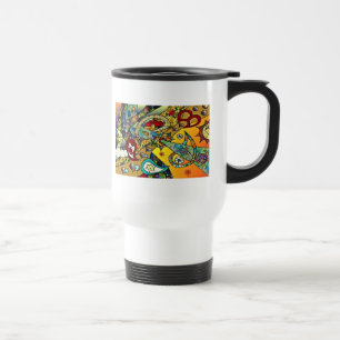 Taza De Viaje Retro 60 Aparato de Regalos Psicodélicos de Ciclo