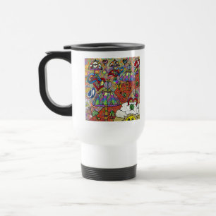 Taza De Viaje Retro 60 Psicodelic Magic Mushroom Mug