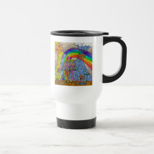 Taza De Viaje Retro 60 Psicodelic Magic Mushrooms Travel Mug