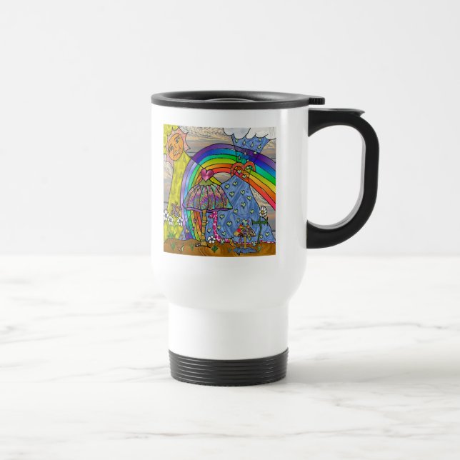 Taza De Viaje Retro 60 Psicodelic Magic Mushrooms Travel Mug (Derecha)