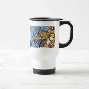 Taza De Viaje Retro años 60 Psicodélico en la ropa de regalos de