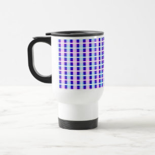 Taza De Viaje retro eléctrico rayado azul y púrpura