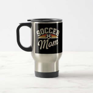 Taza De Viaje Retro Soccer Mom Design - Fútbol de estilo vintage