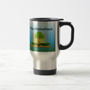 Taza De Viaje Reunión de familia de encargo, árbol verde con los