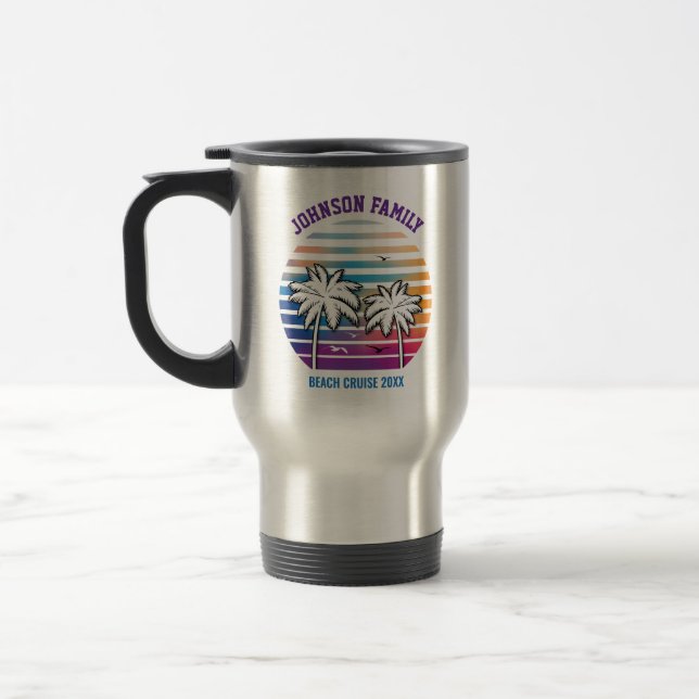 Taza De Viaje Reunión Familiar en la Playa Crucero Personalizado (Izquierda)