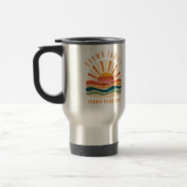 Taza De Viaje Reunión Familiar Playa de Atardecer de Verano