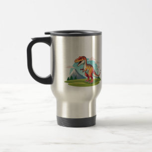Taza De Viaje Rex de dinosaurio T con montaña