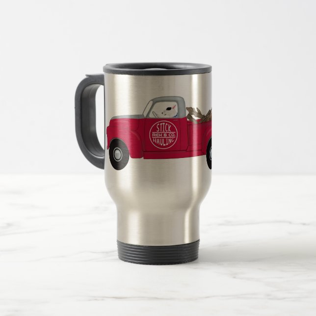 Taza De Viaje Rex y su camioneta roja (Anverso izquierdo)