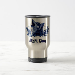 Taza De Viaje Rey de la noche - Lobo aullante con la luna