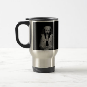 Taza De Viaje Rey del faraón blanco y negro