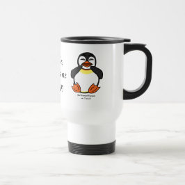 Taza De Viaje Riéndose del café pingüino, meWarriorWoman en Twit