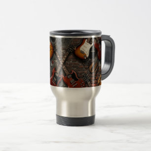 Taza De Viaje Riffs Clásicos: Guitarra Eléctrica Vintage