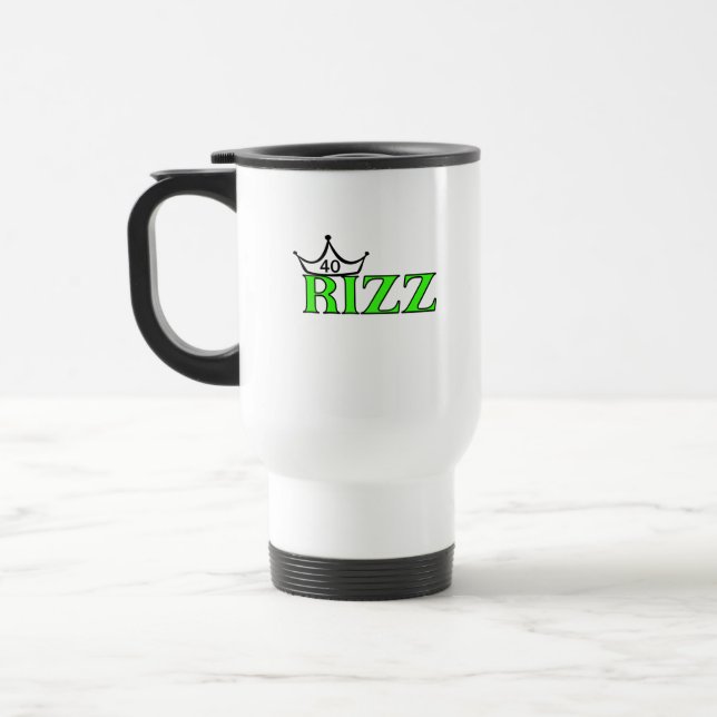 Taza De Viaje RIZZ 40 Milestone Birthday Crown Coffee Mug (Izquierda)
