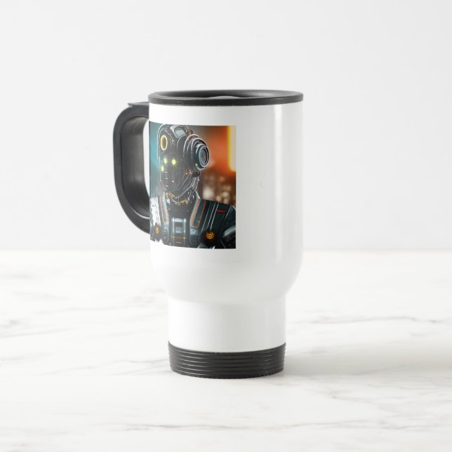 Taza De Viaje Robot 3 para viajar al trabajo (Anverso izquierdo)