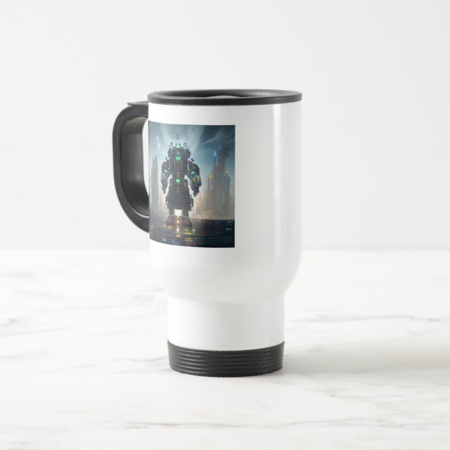 Taza De Viaje Robot 4 para viajar al trabajo (Anverso izquierdo)