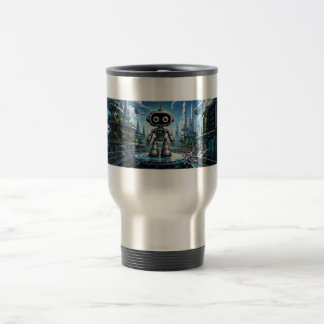 Taza de viaje Robot de IA | Identidad Digital AIC 