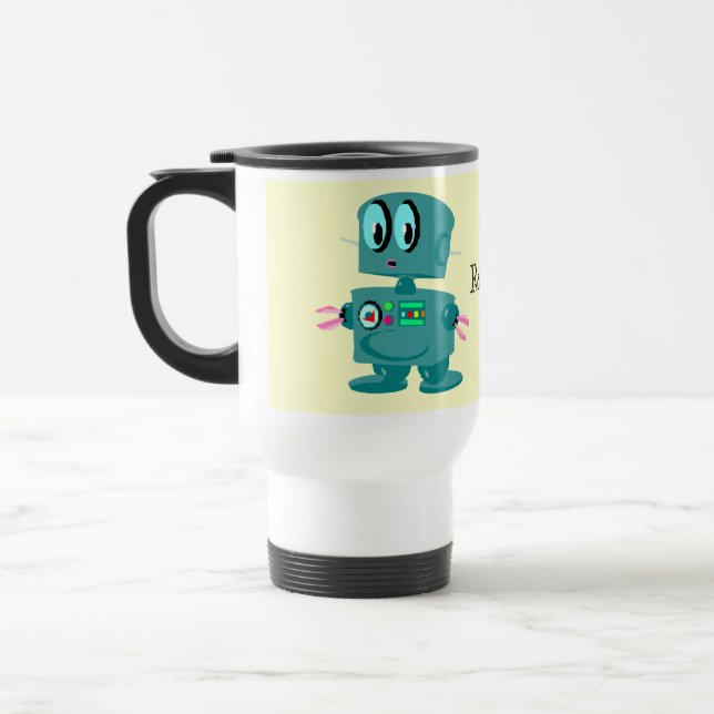 Taza De Viaje Robot verde retro clásico (Izquierda)