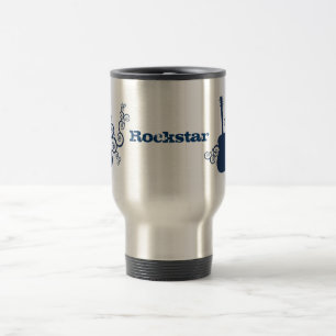 Taza De Viaje Rockstar Guitar Mug, Royal Blue