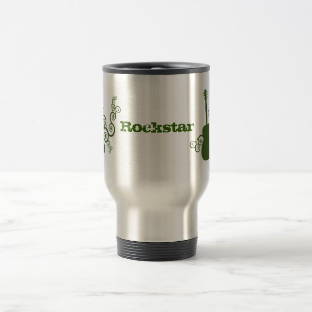 Taza De Viaje Rockstar Guitar Mug, Verde (Centro)