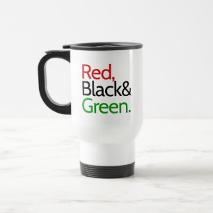 Taza De Viaje Rojo, negro y verde-africano