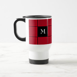 Taza De Viaje Rojo y negro Navidades iniciales viajan tonterías