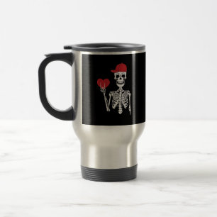 Taza De Viaje Roll Skeleton Manos Día de San Valentín Skull