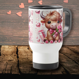 Taza De Viaje Romántico florece en San Valentín de vacas altolia