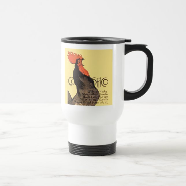Taza De Viaje Rooster Steinlen Cocorico Arte francés (Derecha)