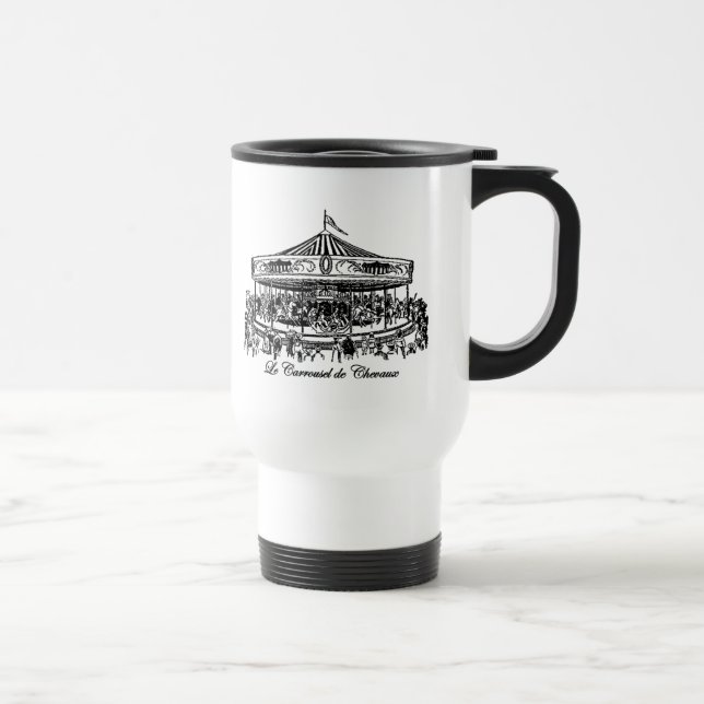 Taza De Viaje Ropa de caballos de carrusel francesa (Derecha)