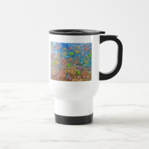 Taza De Viaje Ropa y regalos retro de la vida oceánica pacífica 