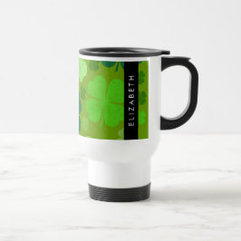 Taza De Viaje Ropas verdes, Ropas suertudas, tu nombre