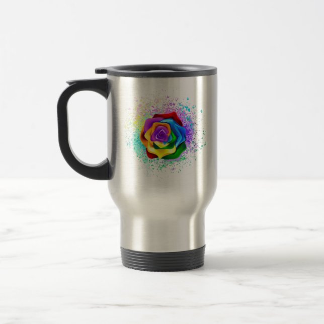 Taza De Viaje Rosa arcoiris colorido (Izquierda)
