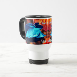 Taza De Viaje Rosa azul Arte floral personalizado