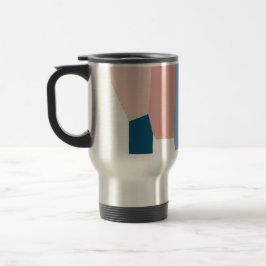 Taza De Viaje Rosa azul y blanco