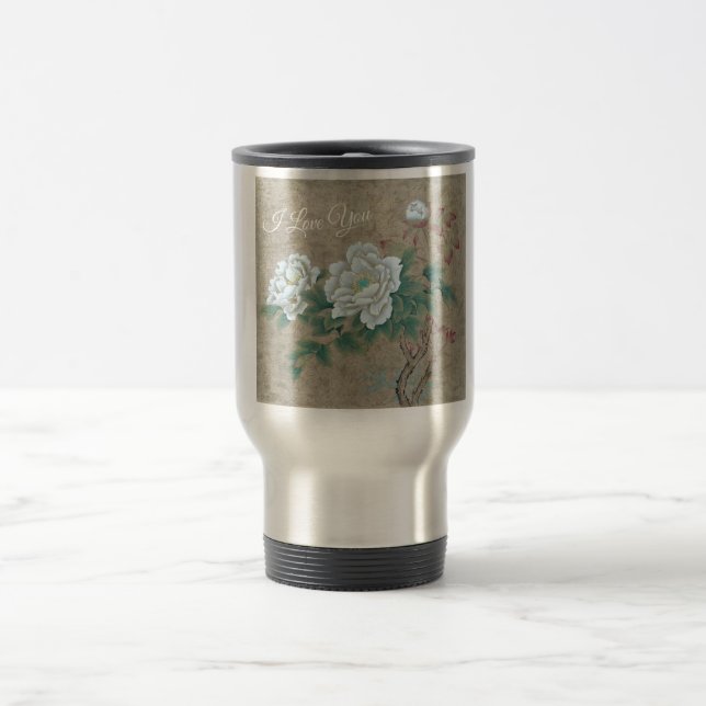 Taza De Viaje Rosa blanca (Centro)