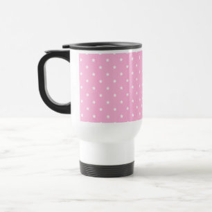 Taza De Viaje Rosa con las pequeñas estrellas blancas