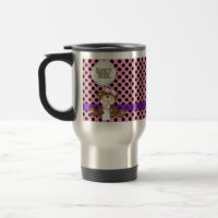 Rosa con puntos de polka negro Chica Teddy Bear