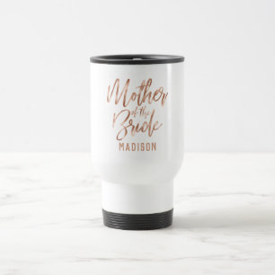 Taza De Viaje Rosa Dorado Boda Moderna Madre de la Novia