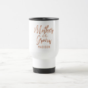 Taza De Viaje Rosa Dorado Boda Moderna Madre del Novio