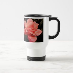 Taza De Viaje Rosa floral rosa melocotón bonita