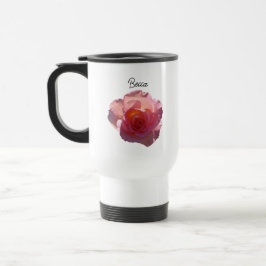 Taza De Viaje Rosa radiante de té rosado para viajes personaliza