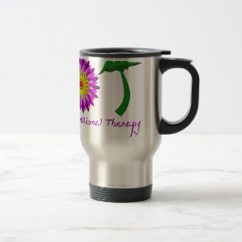 Taza De Viaje Rosa y púrpura del flower power de OT