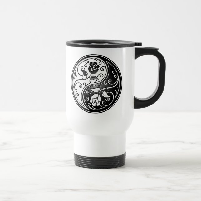 Taza De Viaje Rosas de Yin Yang (Derecha)