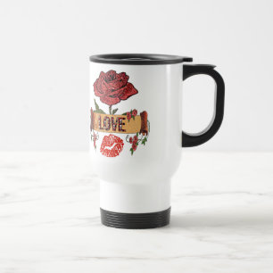 Taza De Viaje Rosas Rockabilly RAB, Amor y Pintalabios