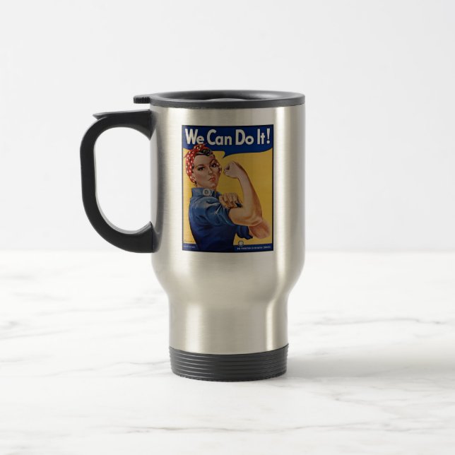 Taza De Viaje Rosie the Riveter: El empoderamiento femenino fuer (Izquierda)