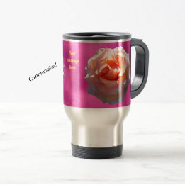 Taza De Viaje Rubor de Rosa Personalizable