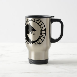 Taza De Viaje Rúdico Dire Wolf viéndose las carreras nórdicas