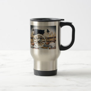 Taza De Viaje Rueda de carro de salto del border collie