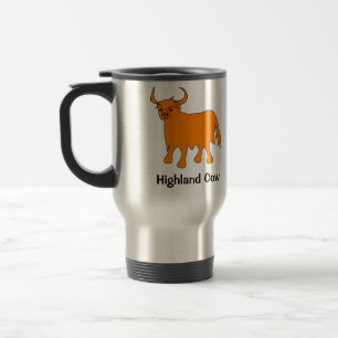 Taza De Viaje Saco de viaje de acero para vaca Highland de Escoc