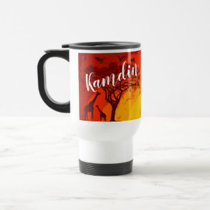 Taza De Viaje Safari Gi africana, tazón de café personalizado de